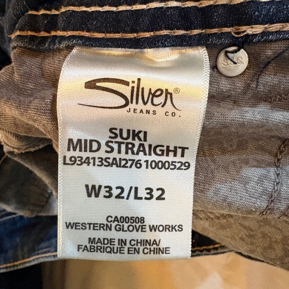 Silver Jeans Co Suki Mid Straight Fluid Denim Jeans 32X32 L93413SAI276 - Picture 4 of 9
